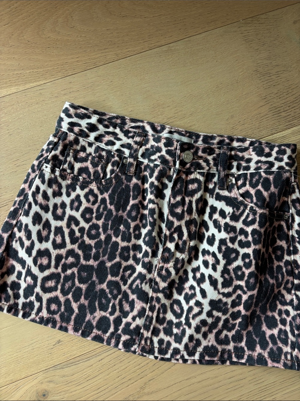 PacSun Leopard Print Denim Mini Skirt size 23